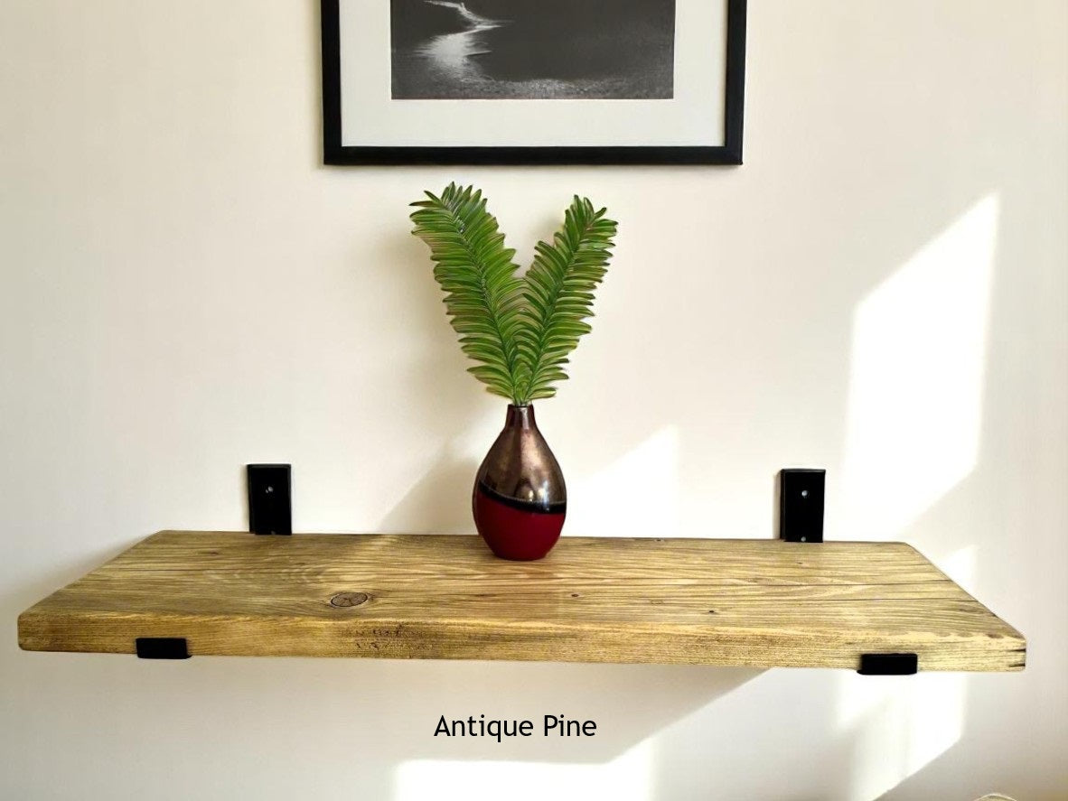 Rustic Wall Shelves, made by hand with Reclaimed Wood and Industrial Metal Brackets