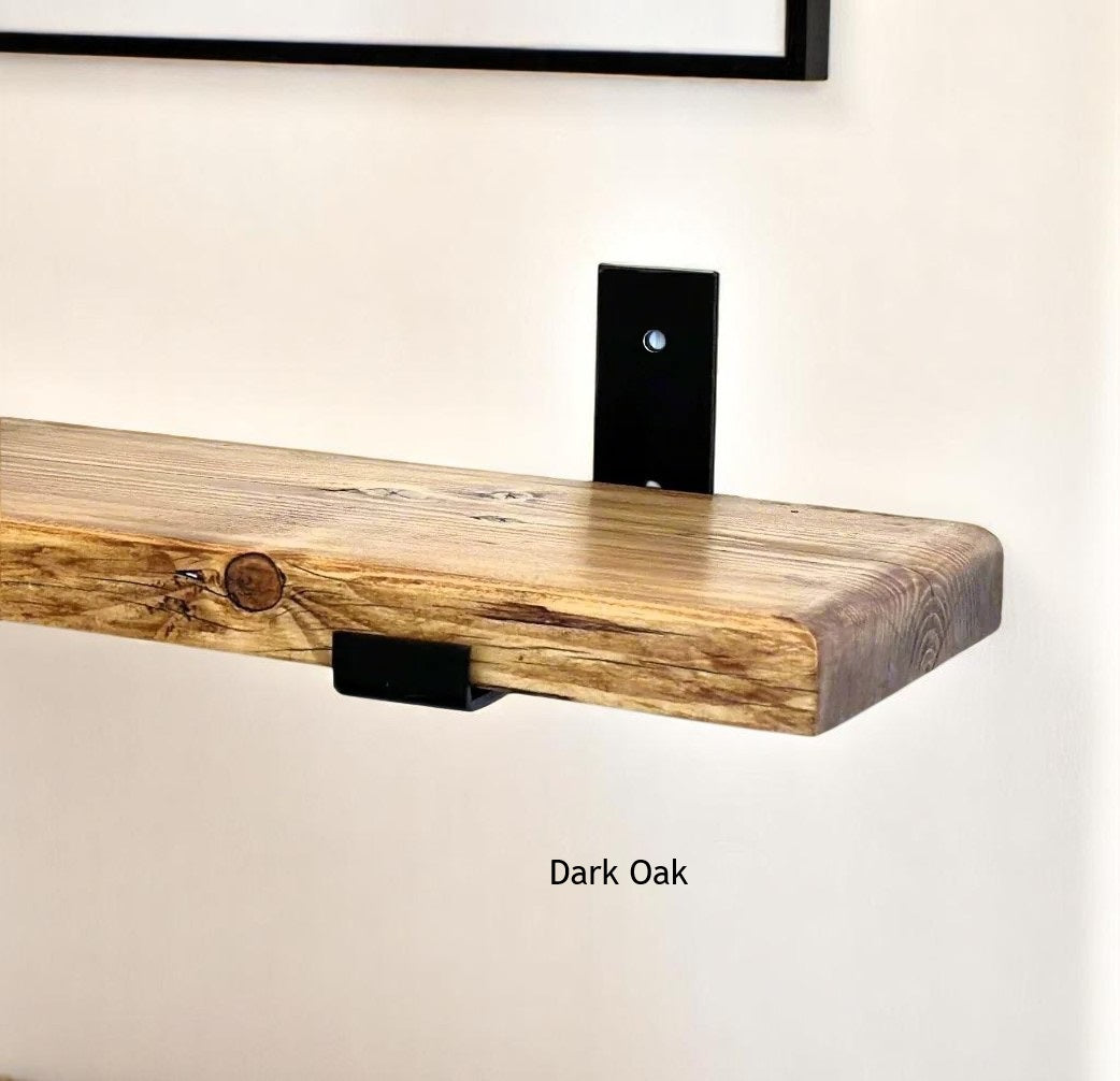 Rustic Wall Shelves, made by hand with Reclaimed Wood and Industrial Metal Brackets