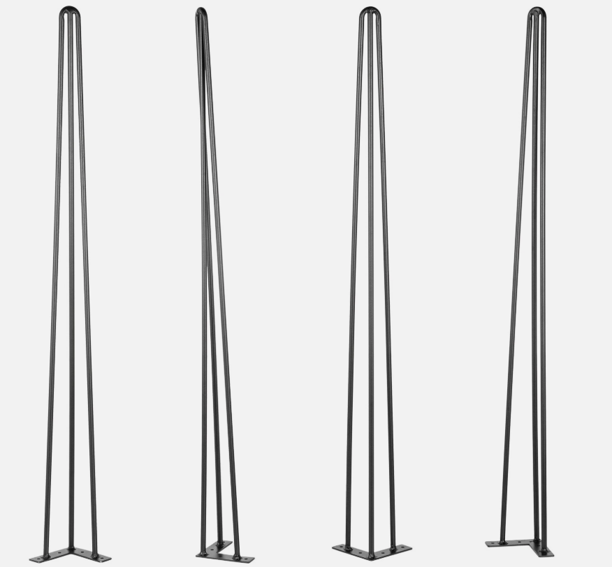 18"/46cm High Hairpin Table Legs – Solid Steel, Powder-Coated, Perfect for Benches & Coffee Tables