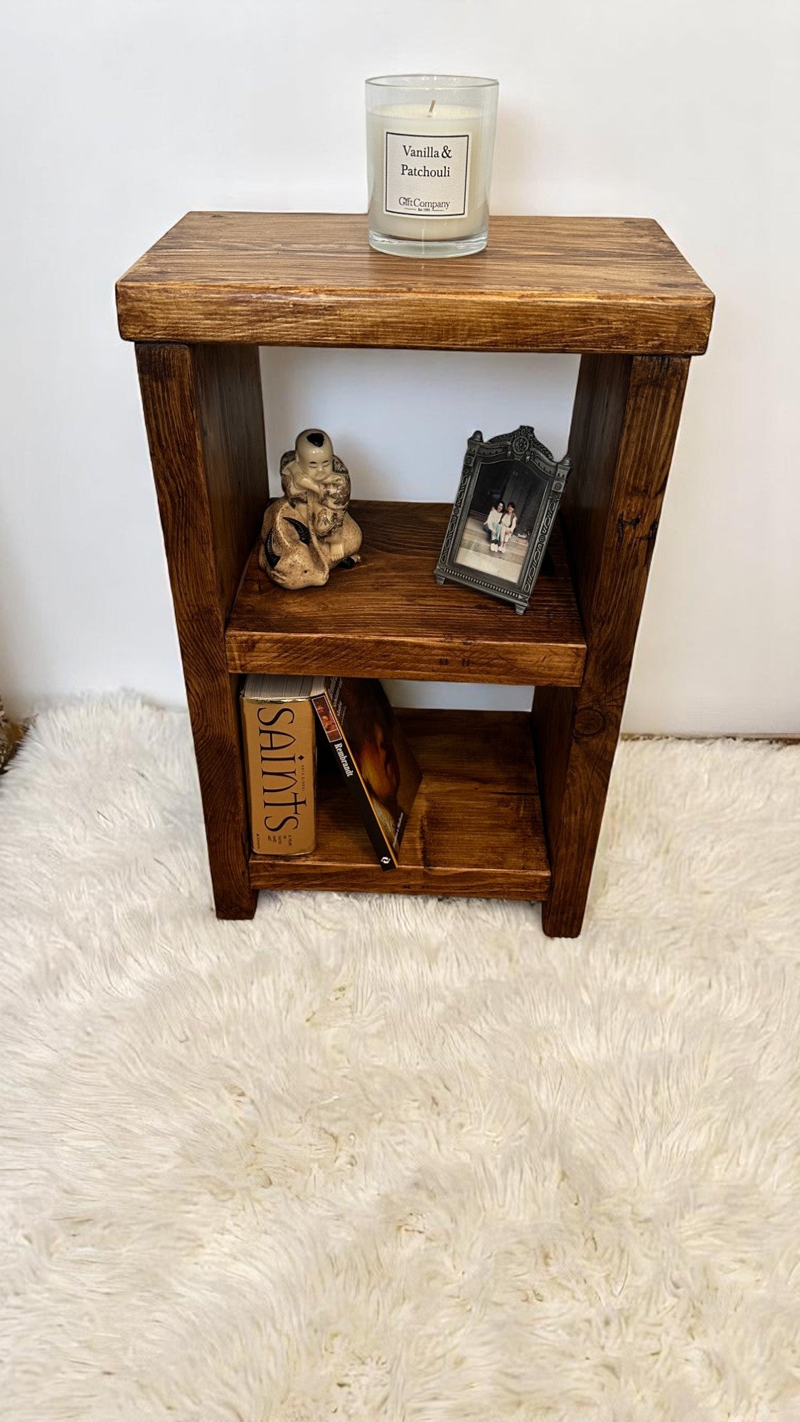 Rustic Side Table, Nightstand Hand Crafted with Reclaimed Wood