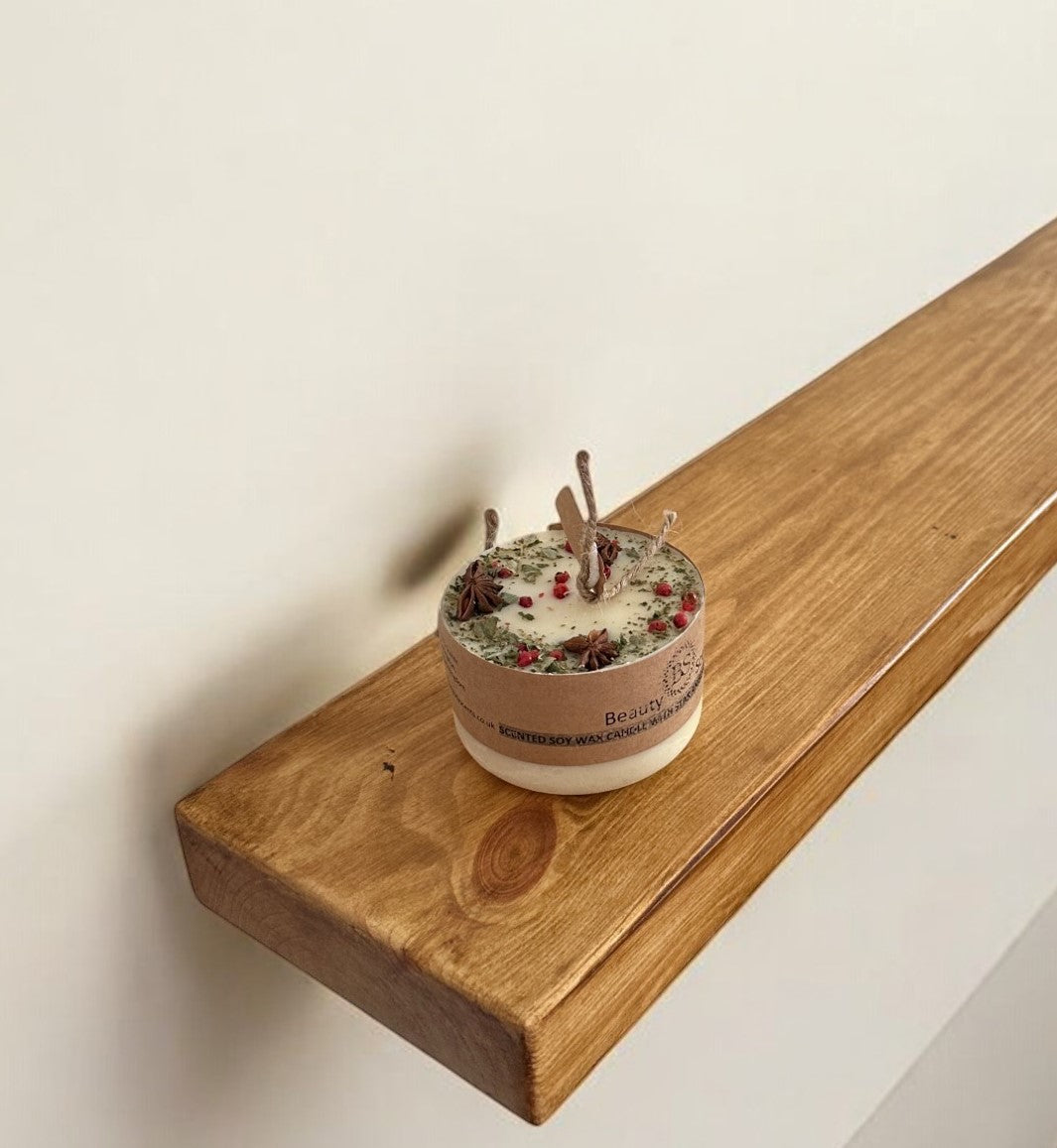 Solid Wood Floating Shelf | Scandinavian Redwood | UK Made