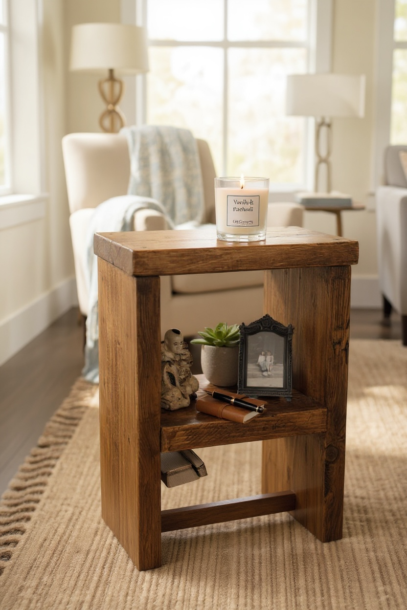 Reclaimed Wood Side Table | Nightstand | Handmade UK
