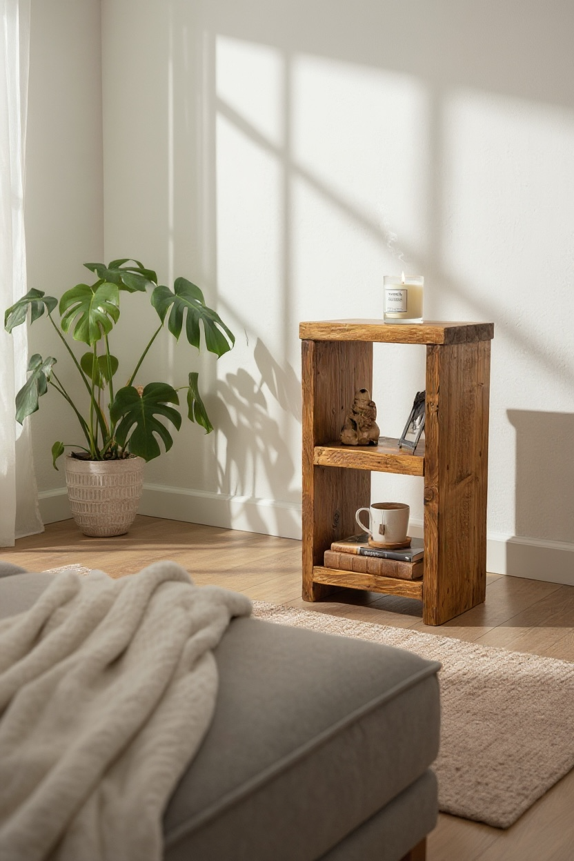 Reclaimed Wood Side Table | Nightstand | Handmade UK