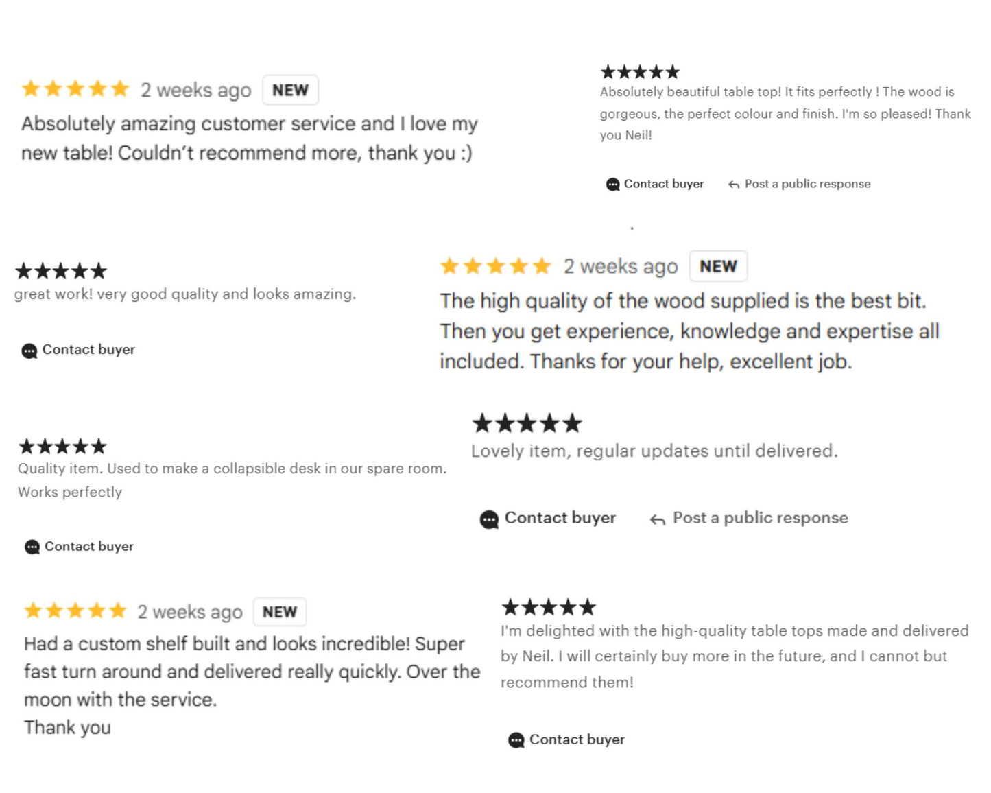 Product reviews with star ratings and text on a white background