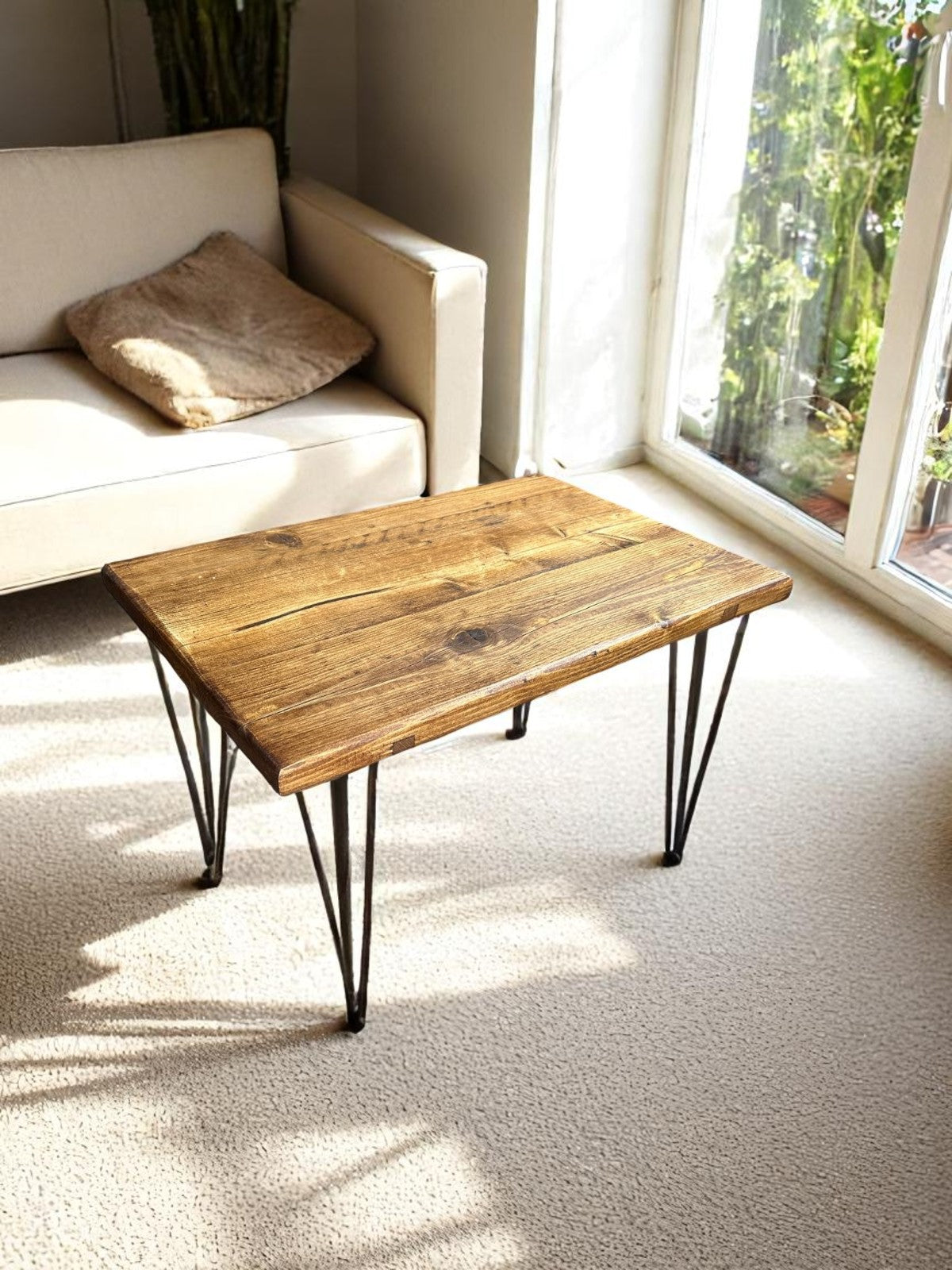 Rustic industrial reclaimed wood coffee table UK