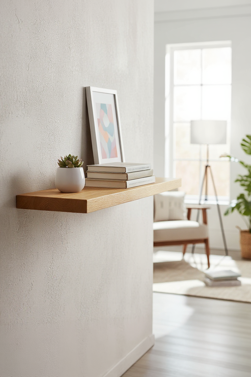 Reclaimed Oak Floating Shelves with Industrial Brackets | Free UK Delivery