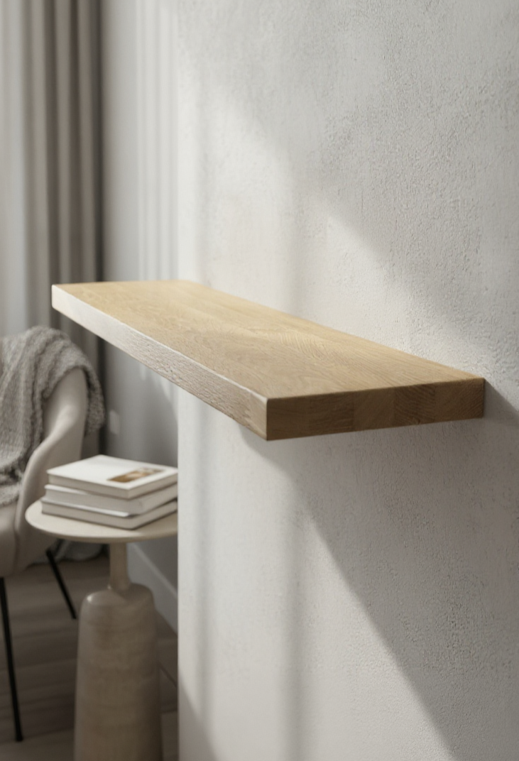 Reclaimed Oak Floating Shelves with Industrial Brackets | Free UK Delivery