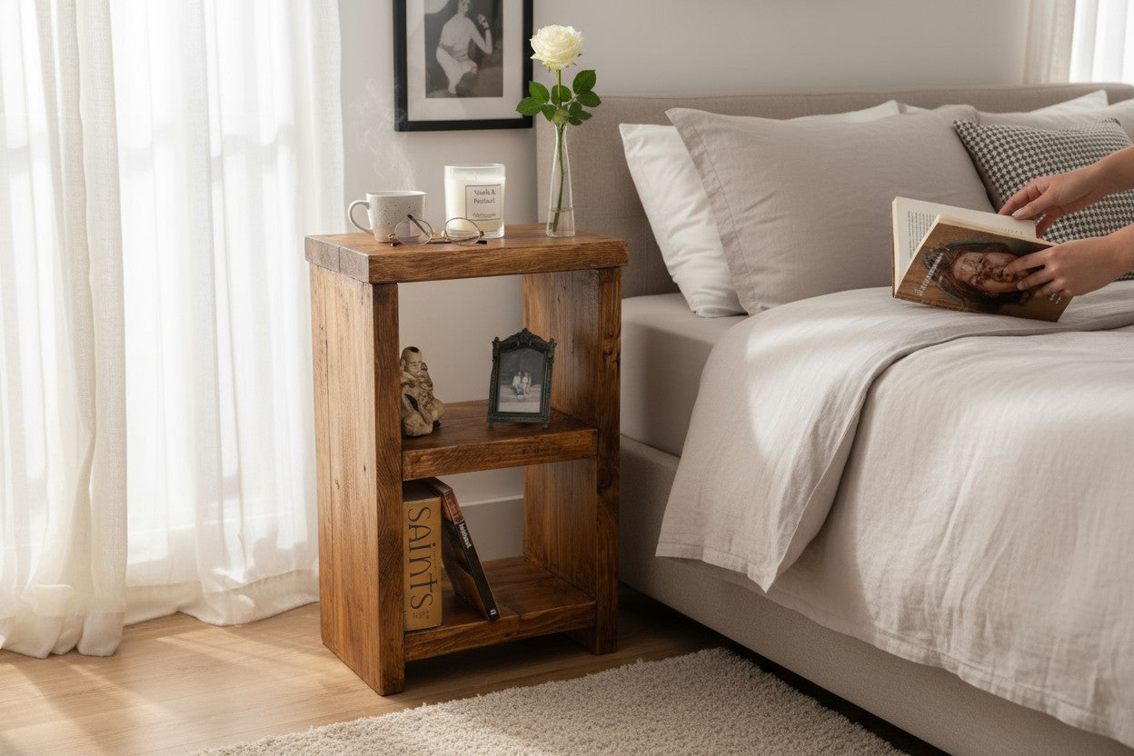 Reclaimed Wood Side Table | Nightstand | Handmade UK