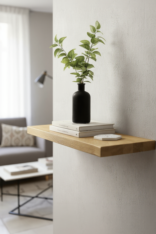 Reclaimed Oak Floating Shelves with Industrial Brackets | Free UK Delivery