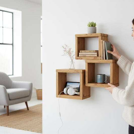 Reclaimed Wood Storage Cube | Bedside Table | Handmade UK