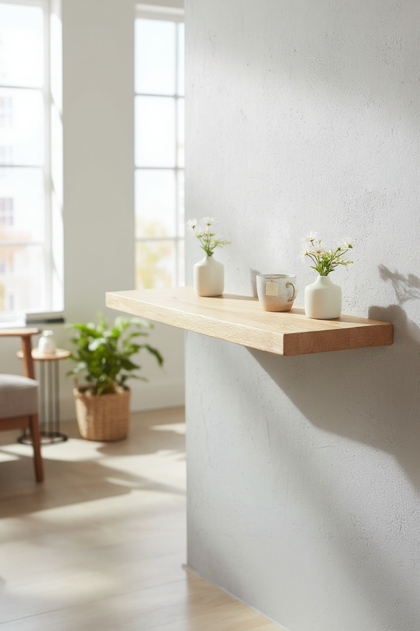 Reclaimed Oak Floating Shelves with Industrial Brackets | Free UK Delivery