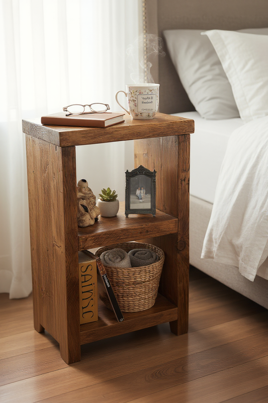 Reclaimed Wood Side Table | Nightstand | Handmade UK