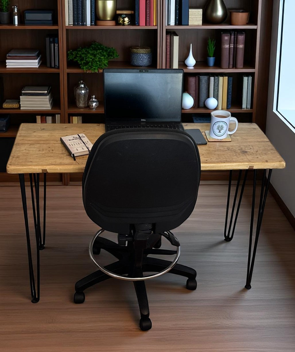 Rustic reclaimed pine desk with eco friendly finish