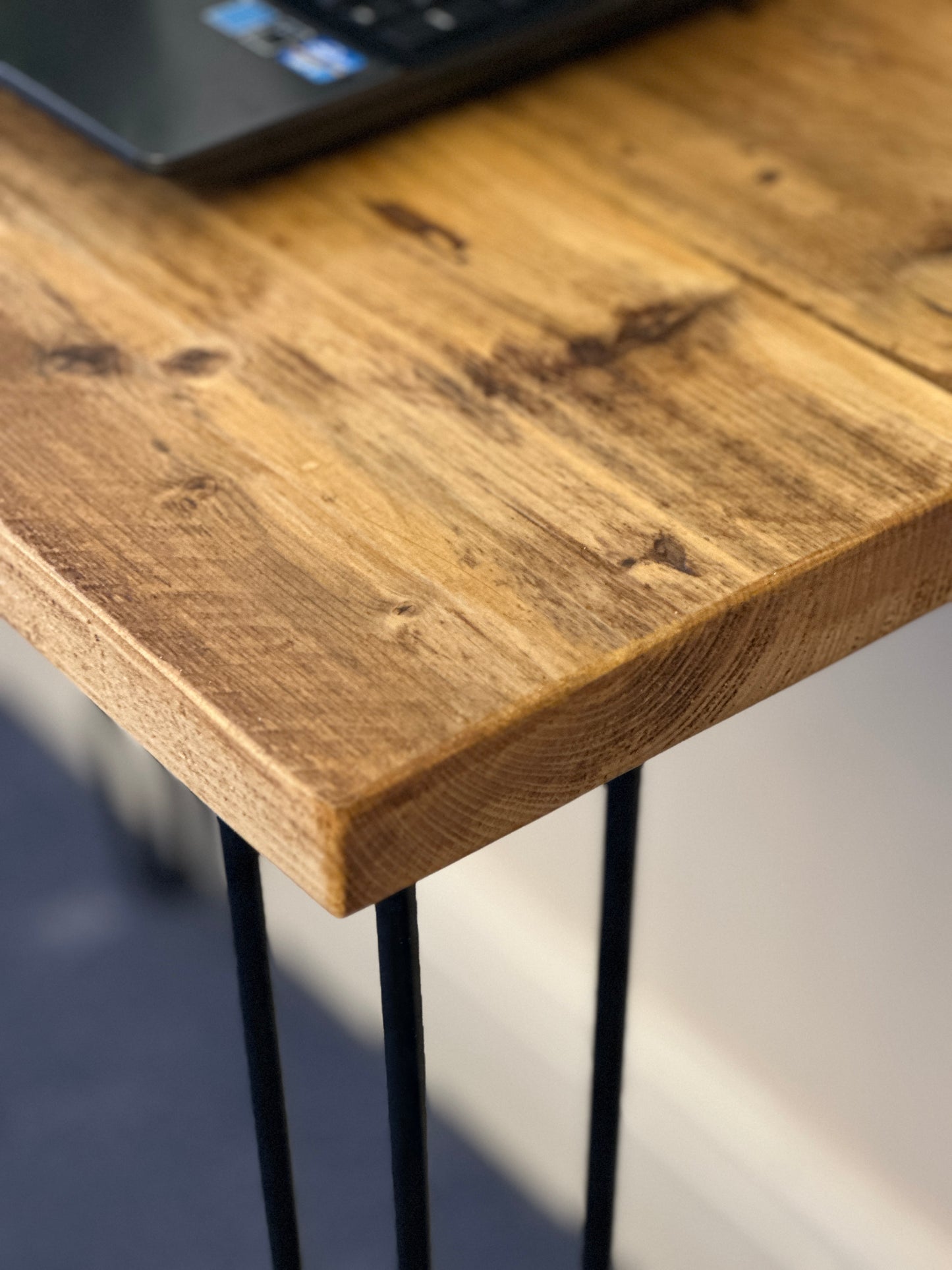 Rustic home office desk crafted from reclaimed timber