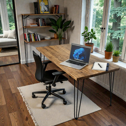 Handmade reclaimed wood desk compared to flat-pack alternatives