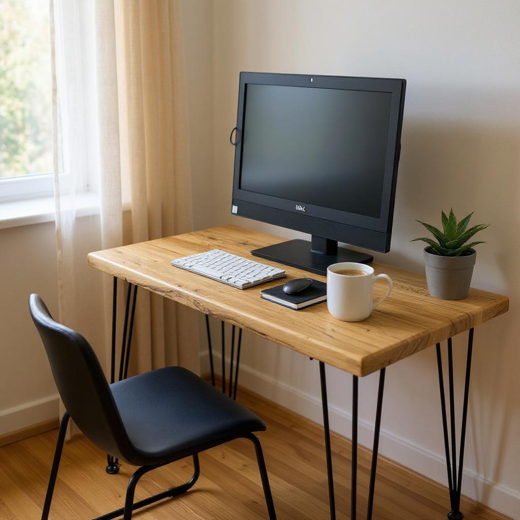 Wooden Desk | Real Wood Industrial Home Office Desk | UK Made