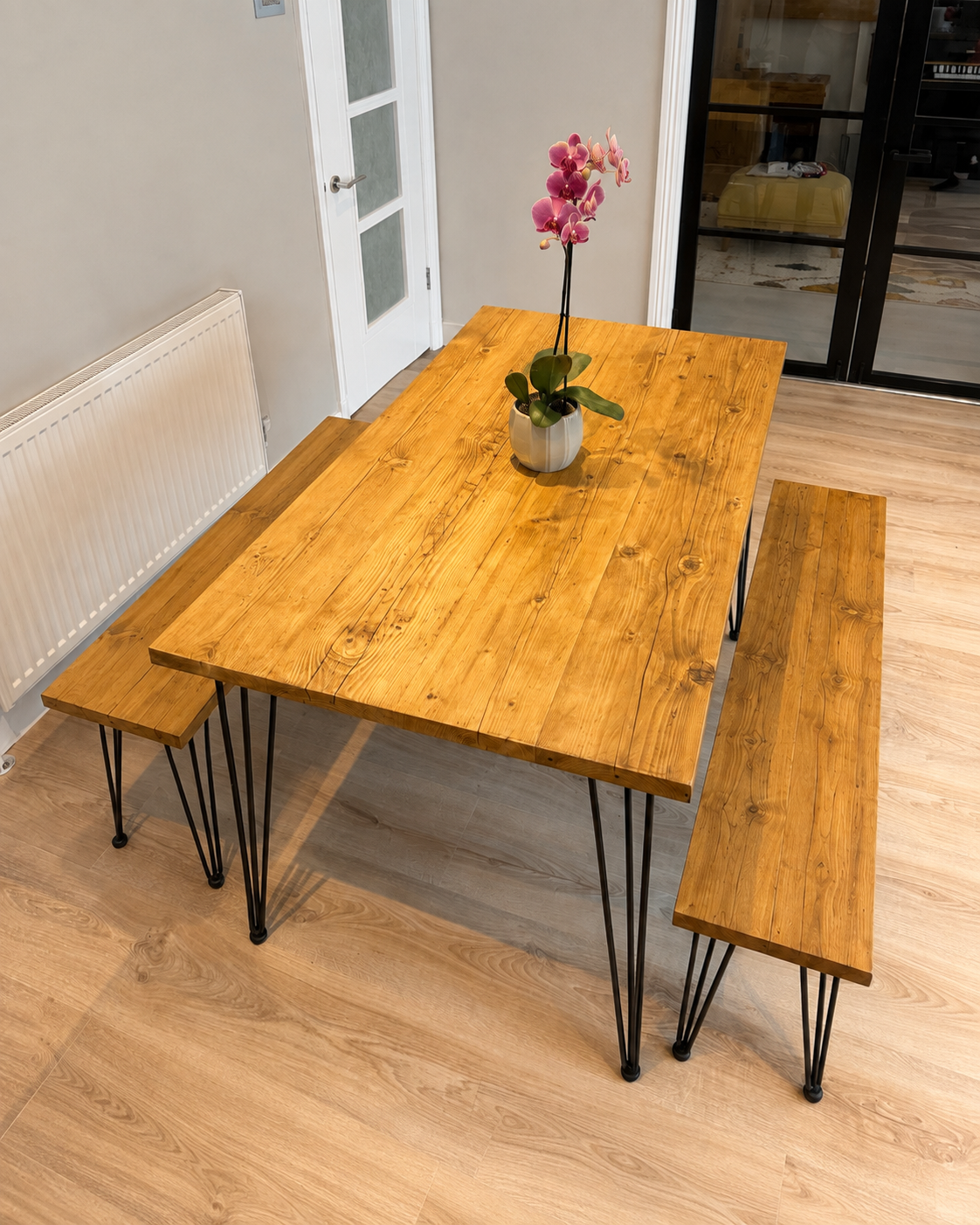 Plateau de Table en Bois de Récupération Fait Main | Dimensions Personnalisées | Surface en Bois Massif Style Rustique Industriel | Fabriqué au Royaume-Uni