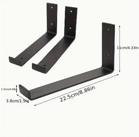 Details of metal brackets and measurements