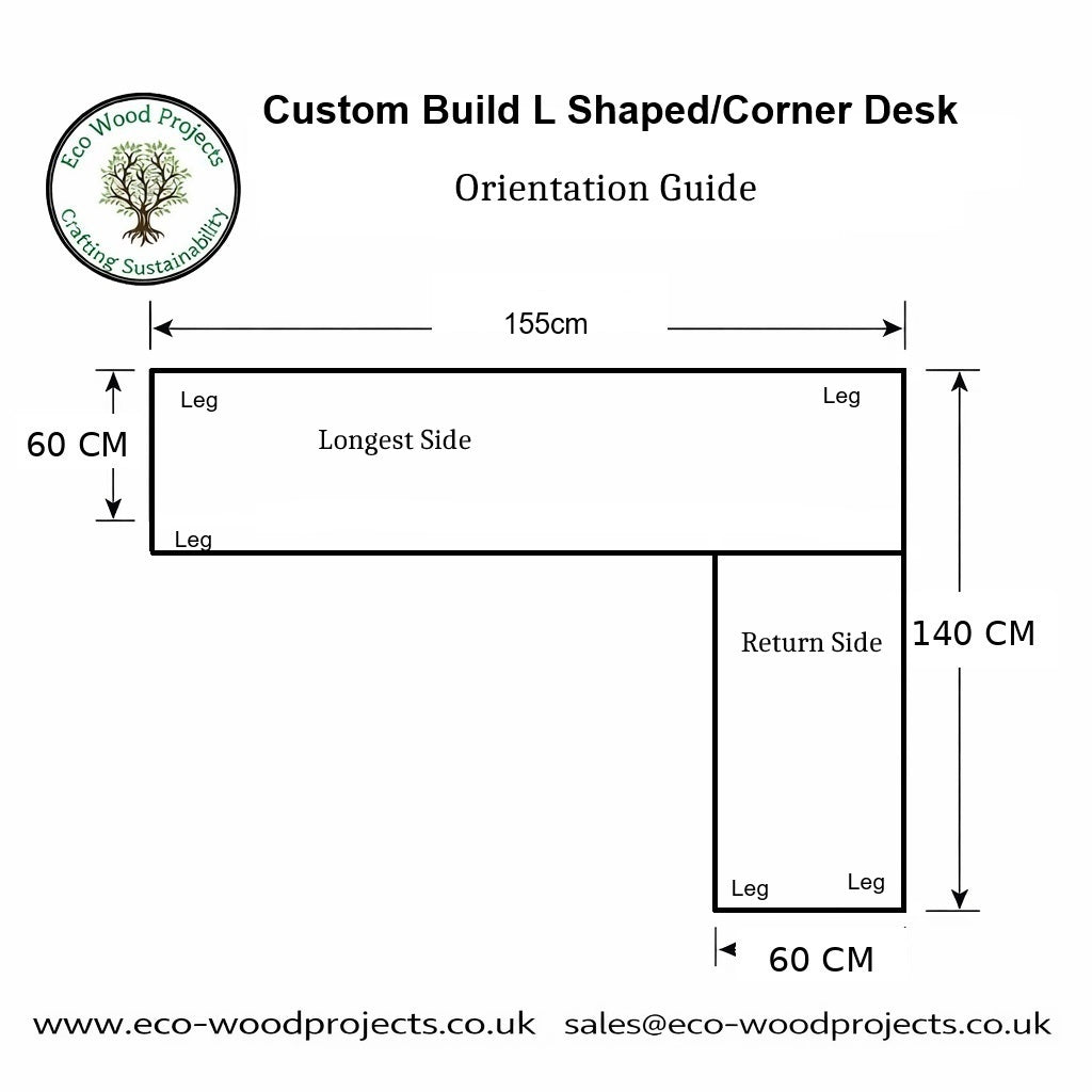 Reclaimed Wood L-Shaped Corner Desk with Hairpin Legs | Handmade UK