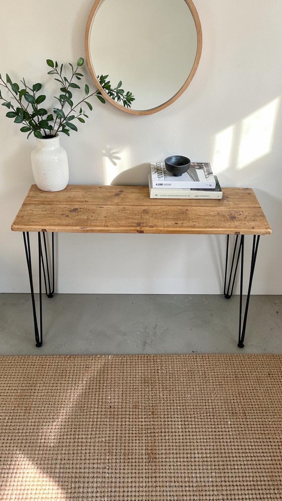 Altholz-Konsolentisch UK - Rustikaler Flurtisch mit Hairpin Legs | Maßanfertigungen | Kostenlose Lieferung