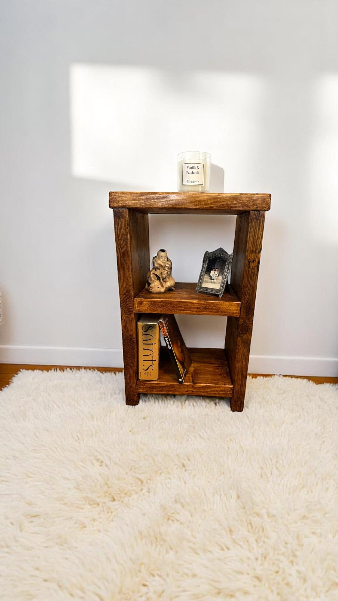Rustic Side Table, Nightstand Hand Crafted with Reclaimed Wood