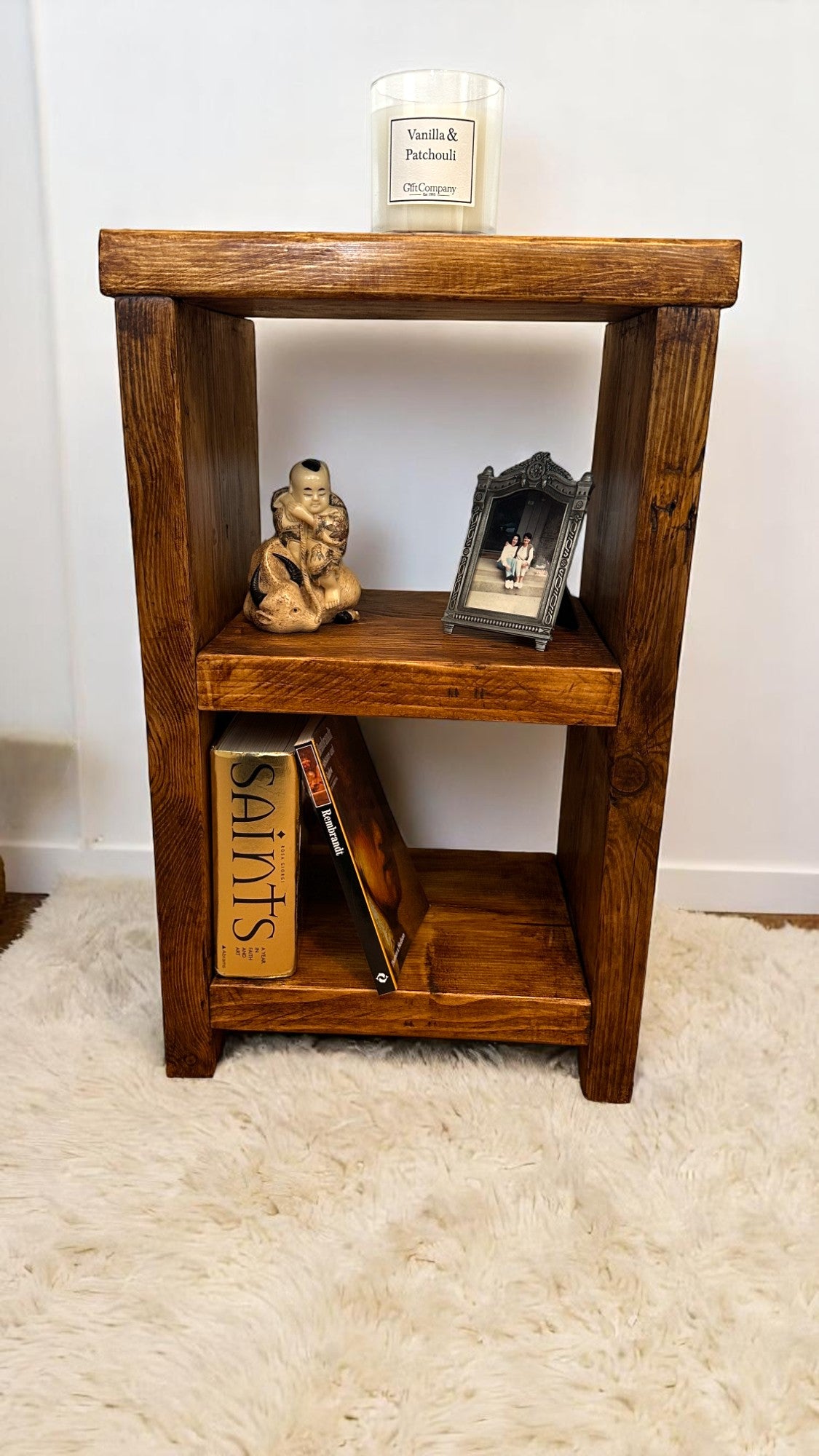 Rustic Side Table, Nightstand Hand Crafted with Reclaimed Wood