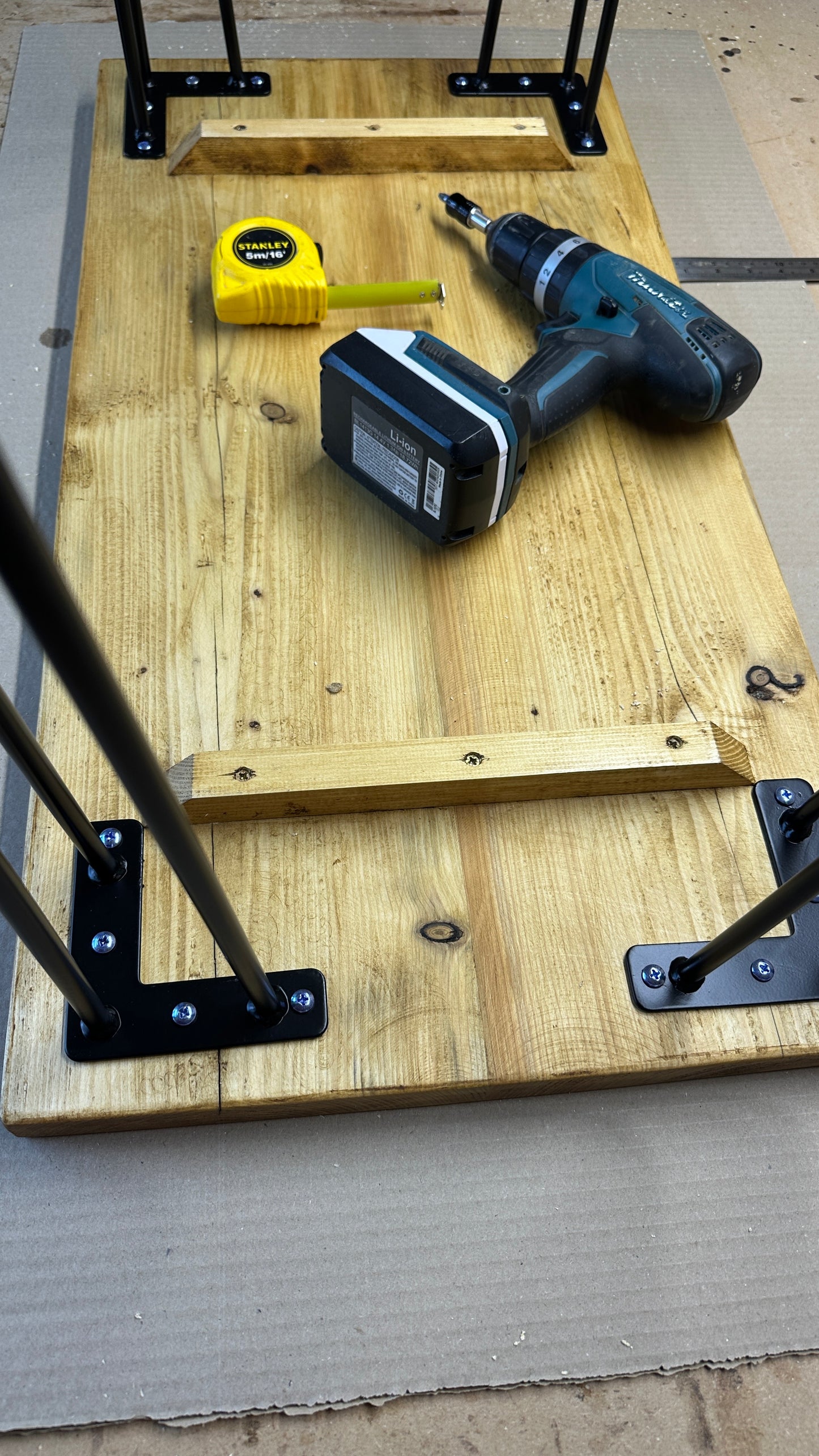 Rustic Home Office Desk, Handmade with Reclaimed Timber and Industrial Metal Hairpin Legs