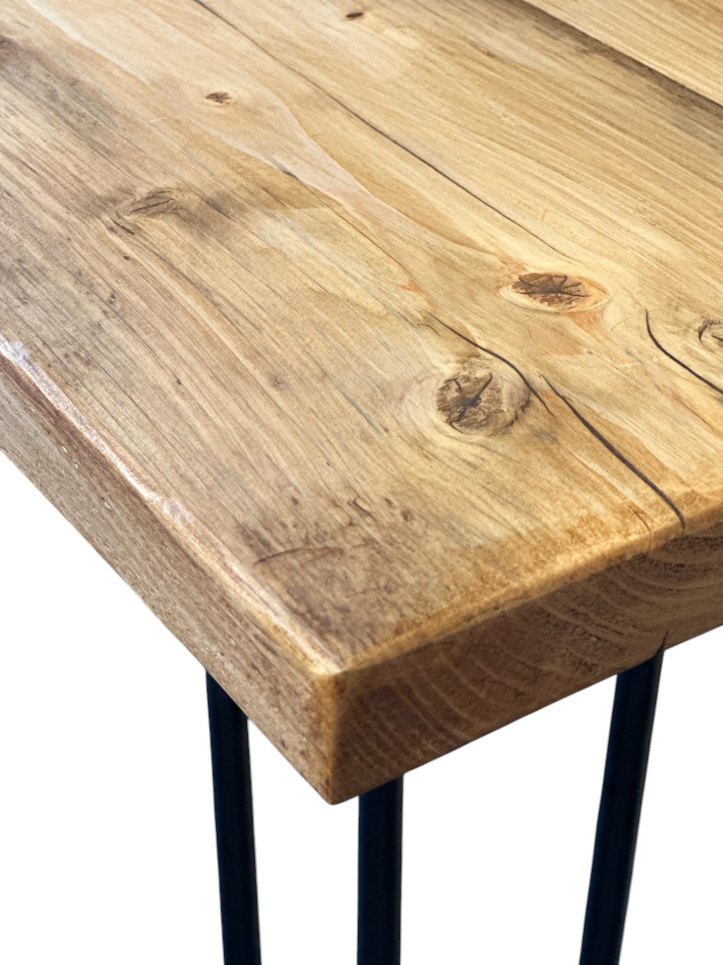Rustic Home Office Desk, Handmade with Reclaimed Timber and Industrial Metal Hairpin Legs