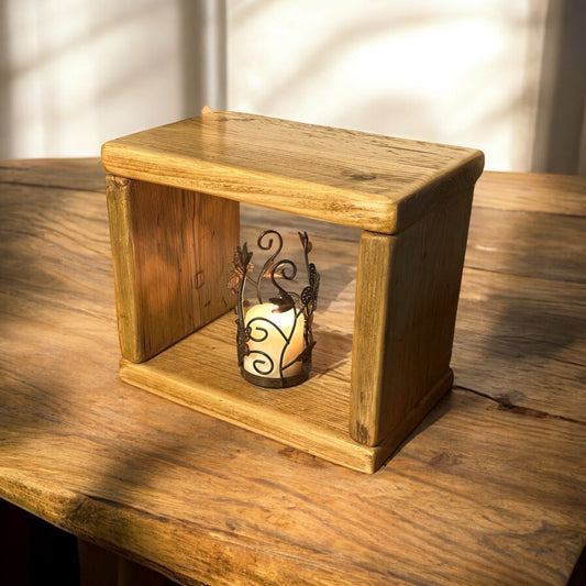 Handmade Reclaimed Wood Shelving Display Cube – Eco-Friendly Rustic Storage Solution