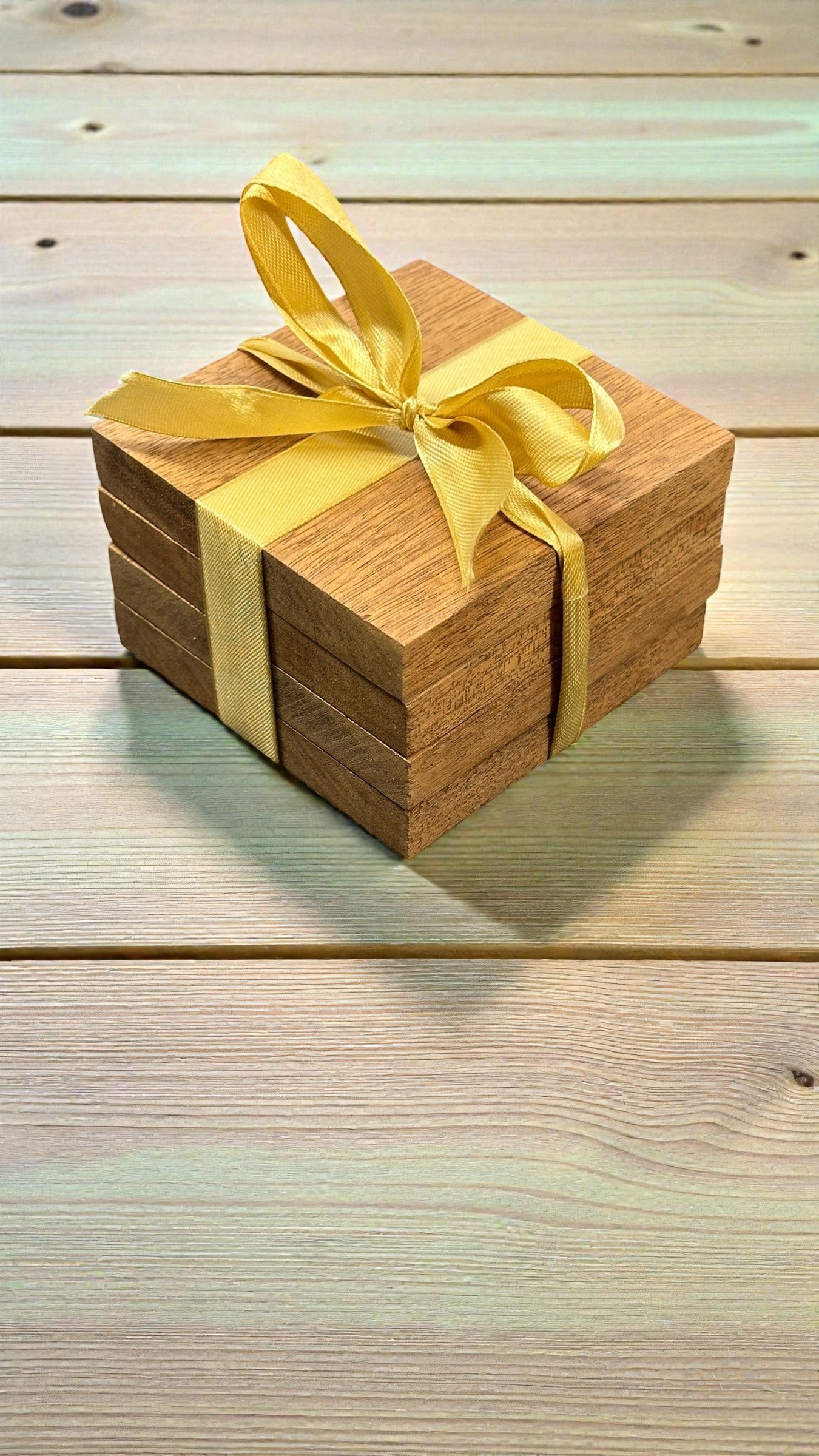 Reclaimed Sapele Hardwood Coasters – Set of 4