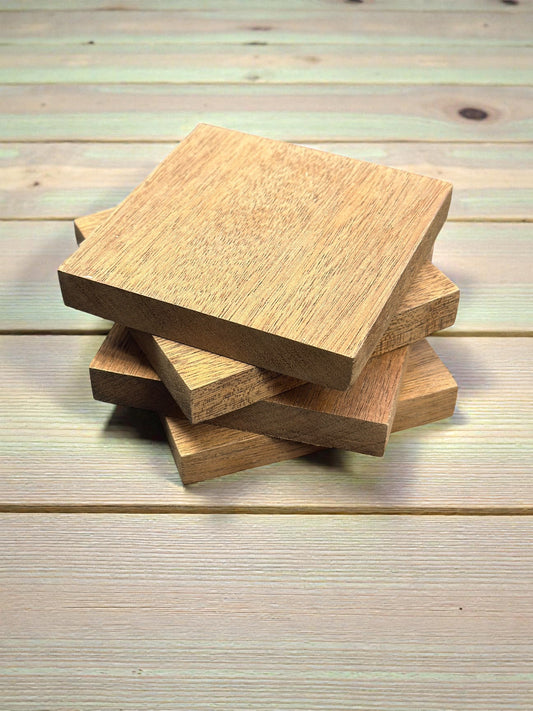 Reclaimed Sapele Hardwood Coasters – Set of 4