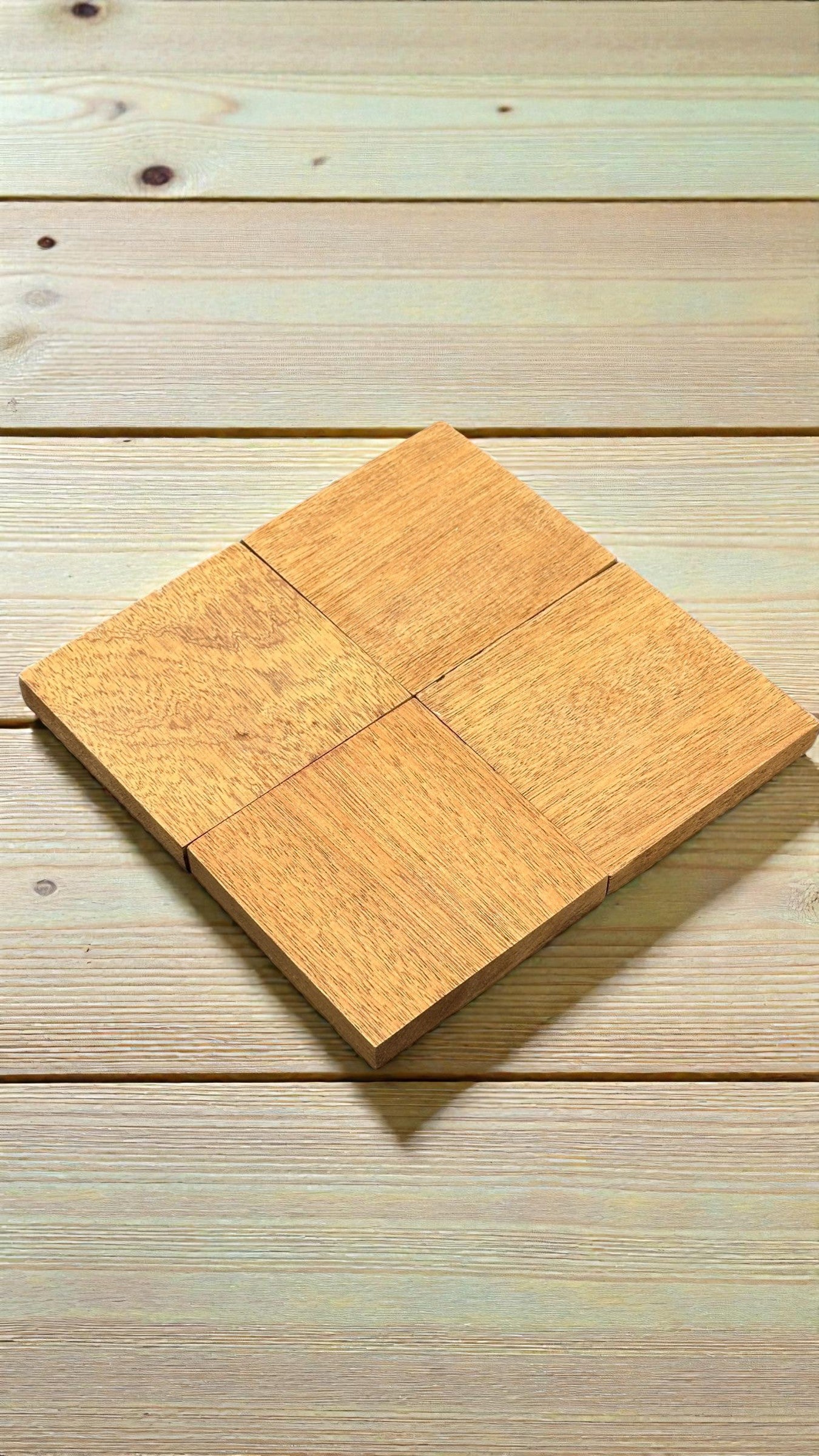 Reclaimed Sapele Hardwood Coasters – Set of 4
