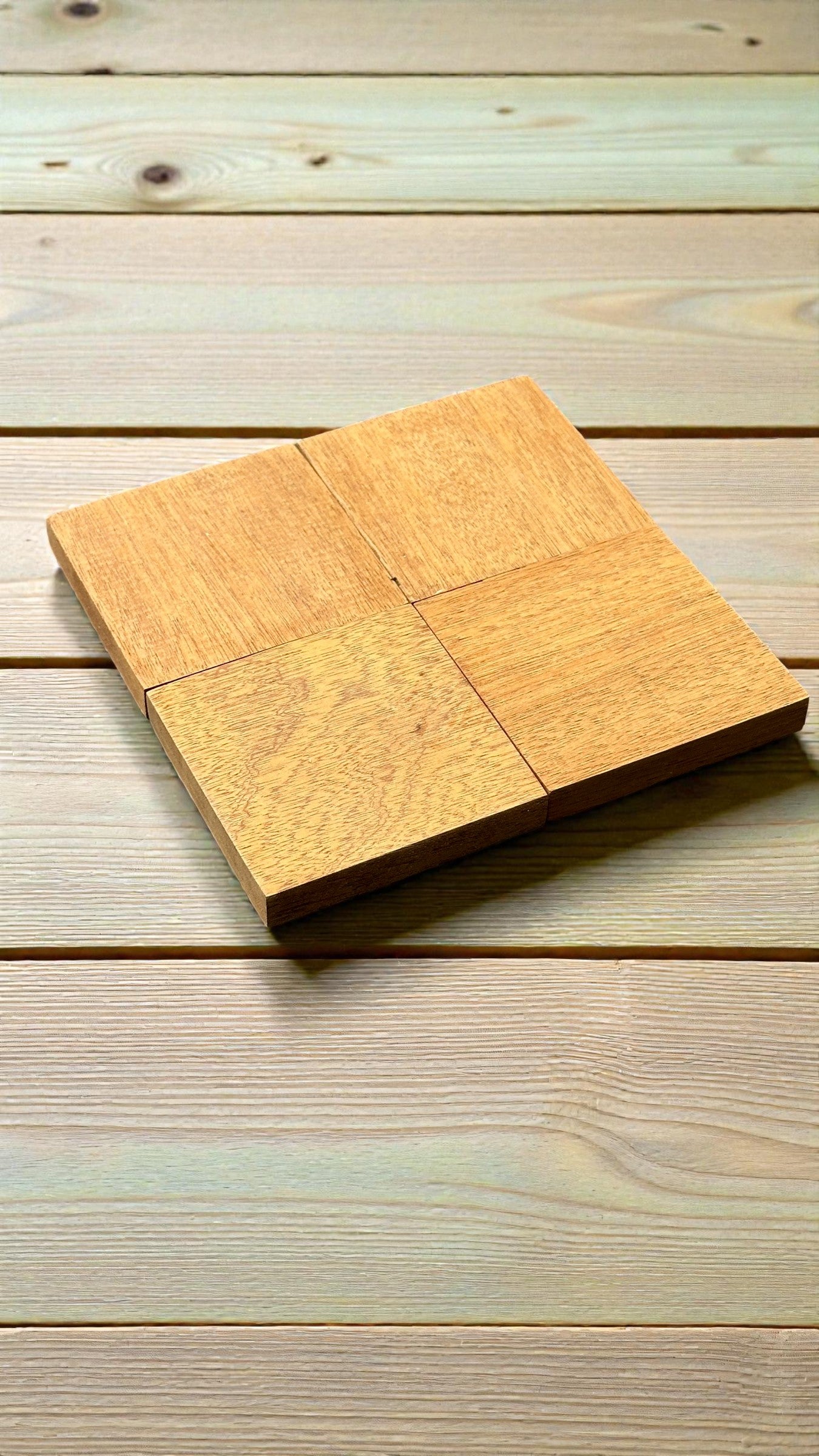 Reclaimed Sapele Hardwood Coasters – Set of 4
