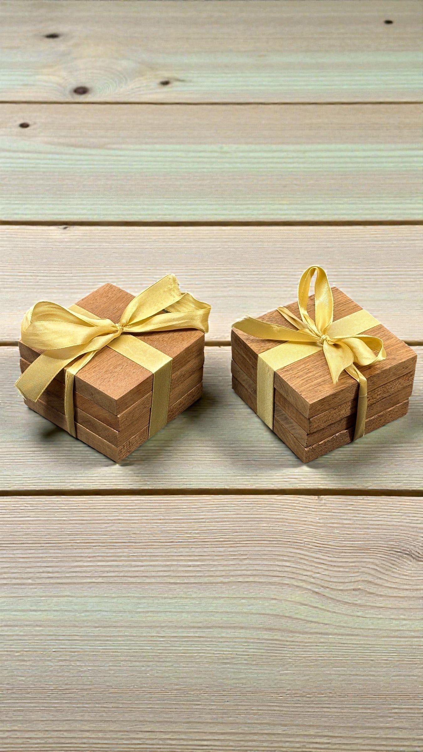 Reclaimed Sapele Hardwood Coasters – Set of 4