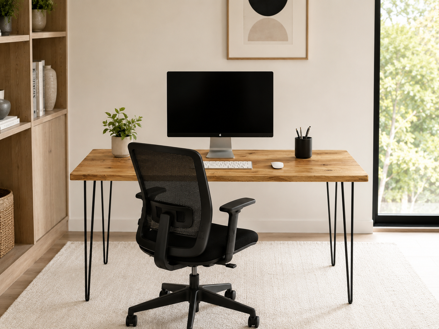 Bureau en bois recyclé UK - Bureau industriel avec pieds épingles | Tailles personnalisées | Livraison gratuite