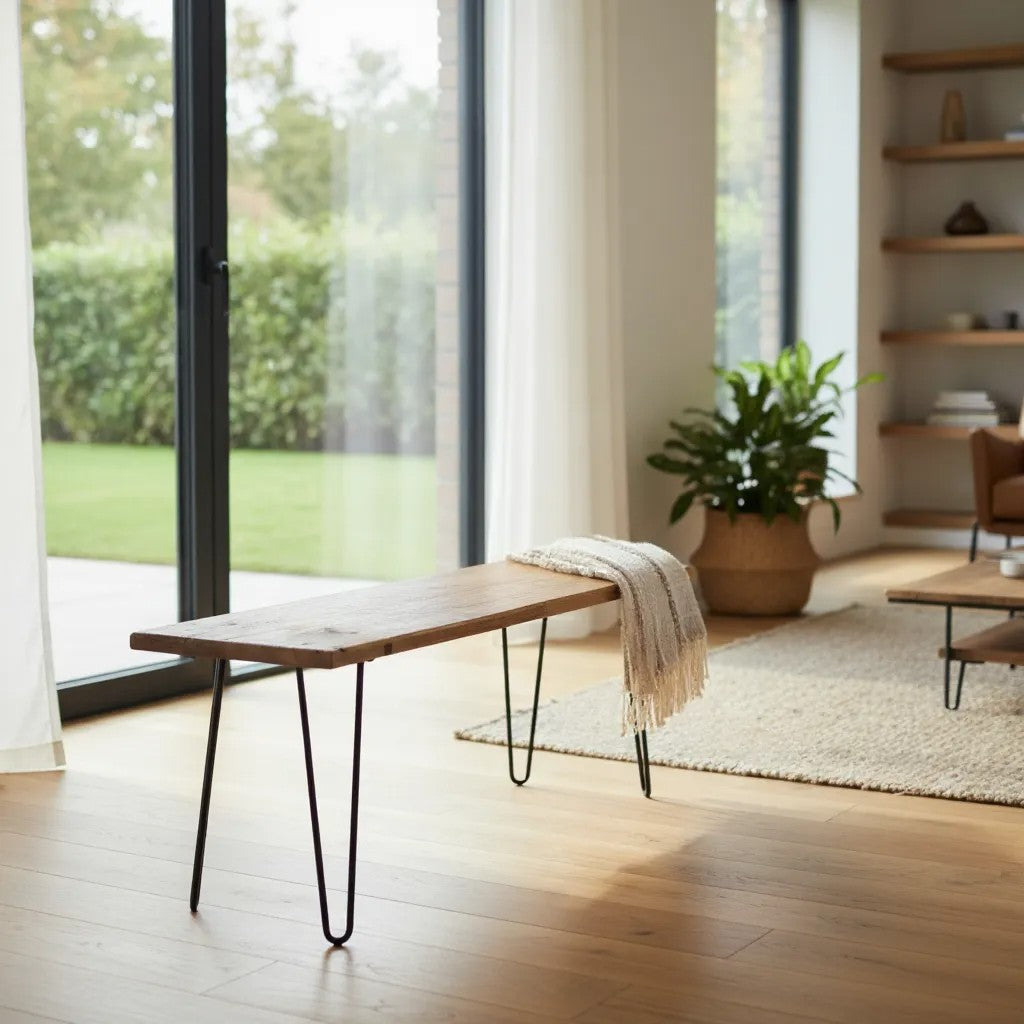 Industrial Reclaimed Wood Dining Table Set | Optional Benches | UK