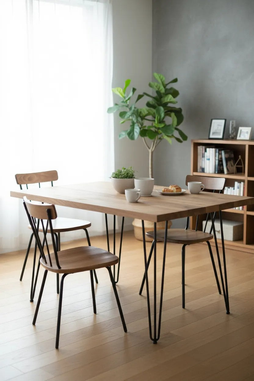 Industrial Reclaimed Wood Dining Table Set | Optional Benches | UK