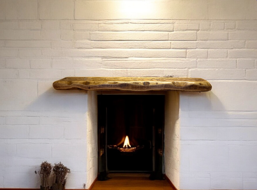 Rustic Solid Wood Mantelpiece/Fireplace Shelf