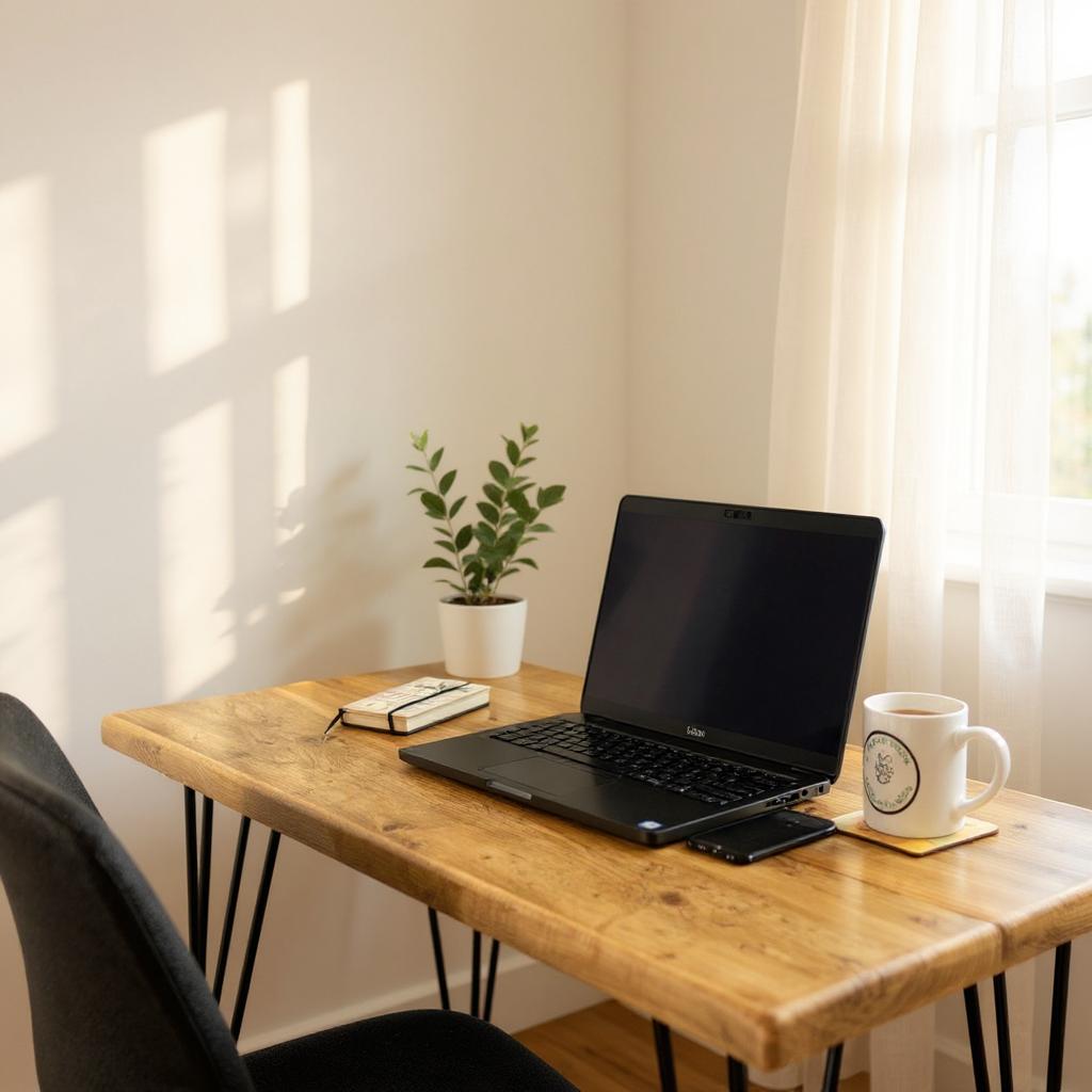 Rustic Home Office Desk, Handmade with Reclaimed Timber and Industrial Metal Hairpin Legs