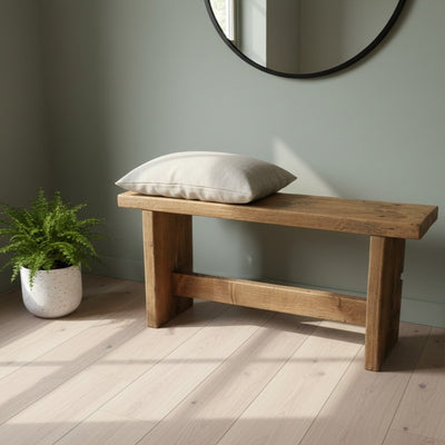 Reclaimed Wood Board Bench UK - Rustic Wood Bench with Solid Legs | Custom Sizes | Free Delivery