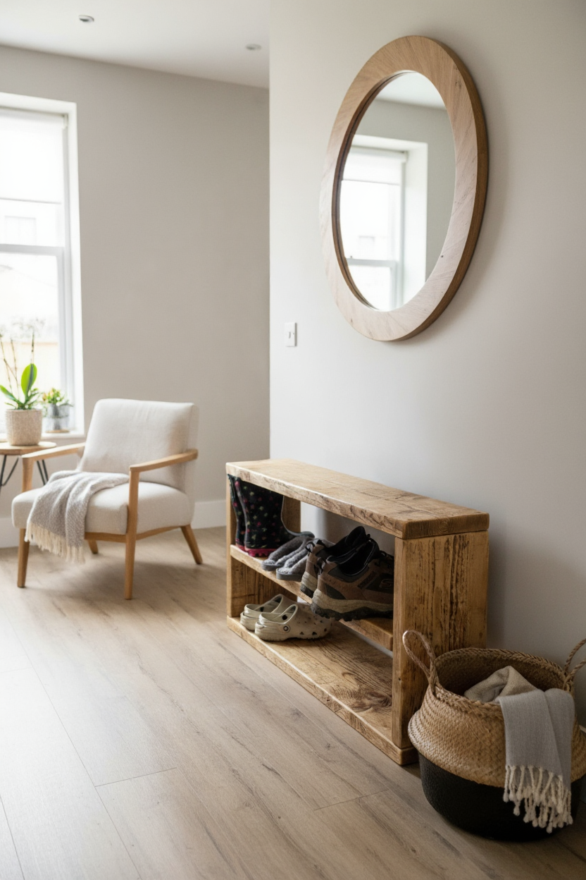 Rustic Reclaimed Wood Shoe Rack | Handmade Storage Unit | UK Made
