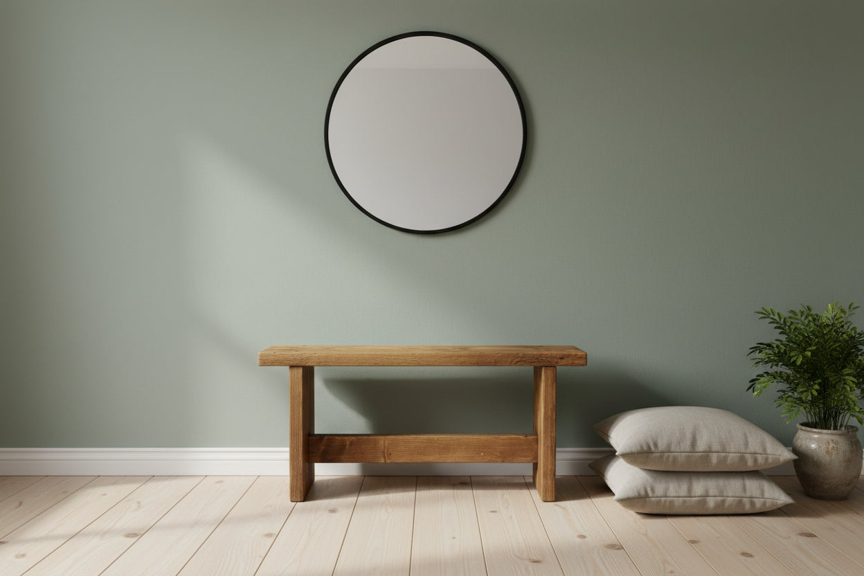 Reclaimed Wood Bench UK - Rustic Wood Bench with Solid Legs | Custom Sizes | Free Delivery