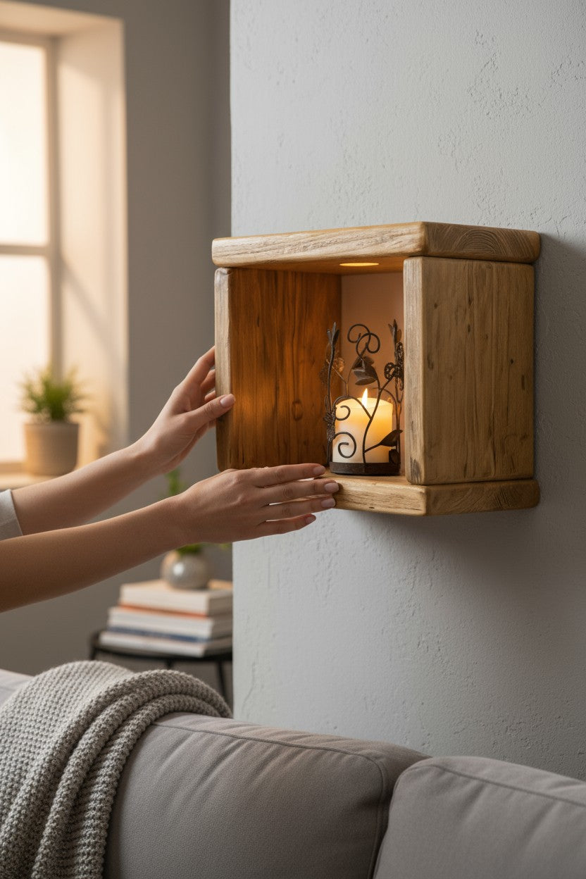 Reclaimed Wood Storage Cube | Bedside Table | Handmade UK